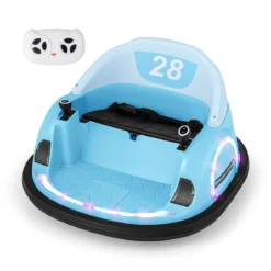 Aufsitz-Bumper-Car für Kleinkinder 12V elektrisches 360°-Spin-Auto-Spielzeug mit Fernbedienung Blau
