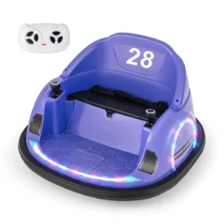 Aufsitz-Bumper-Car für Kleinkinder 12V elektrisches 360°-Spin-Auto-Spielzeug mit Fernbedienung Lila