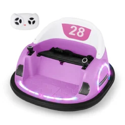 Aufsitz-Bumper-Car für Kleinkinder 12V elektrisches 360°-Spin-Auto-Spielzeug mit Fernbedienung Rosa