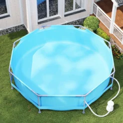 Aufstellpool 3 M x 76 CM Rund Außenrahmen mit Filterpumpe 4383 L Wasserkapazität Gartenpool für Erwachsene