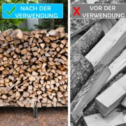 Aussen Metall Kaminholzregal mit Wasserdichter Abdeckung Brennholzregal 122,5 x 35,5 x 122,5 cm