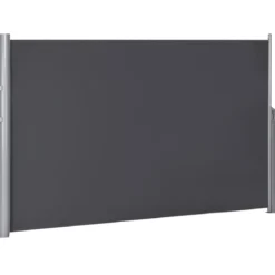 Ausziehbare Seitenmarkise Sonnen- und Windschutz faltbar Sichtschutz Seitenmarkise 300 x 160 cm Grau