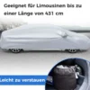 Auto Abdeckplane mit Reißverschluss & Tasche Wetterfeste Autoabdeckung 479 x 173 x 115 cm Silber