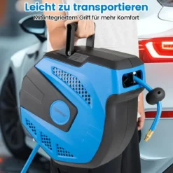 Automatische Druckluftschlauch-Aufrollvorrichtung mit 15 m Anschluss Schlauch Wandmontage-Kit