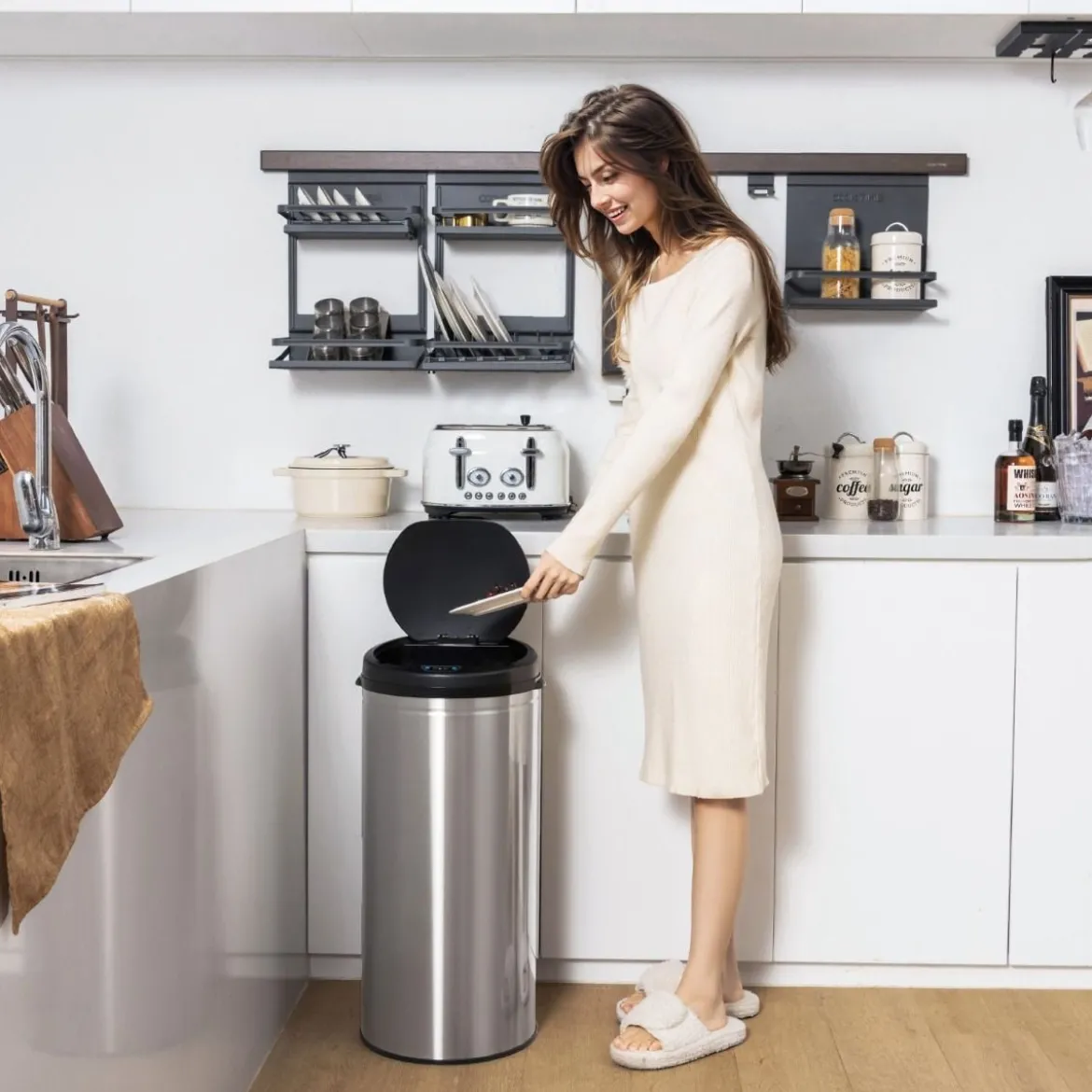 Automatischer Mülleimer mit 30 L Kapazität & Bewegungssensor berührungsloser Abfalleimer