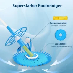 Automatischer Poolreiniger Kabellose Reinigungsmaschine für Pools 64 x 47 x 35 cm Blau