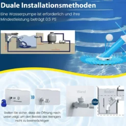 Automatischer Poolreiniger Kabellose Reinigungsmaschine für Pools 64 x 47 x 35 cm Blau