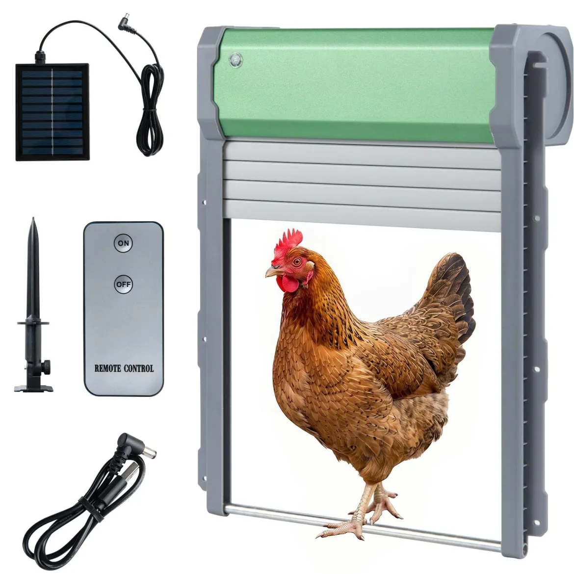 Automatisch Hühnerklappe Solar Hühnertür 4 Modi mit Timer Lichtsensor & Fernbedienung