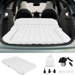 Auto Matratze 190 x 130 cm SUV Luftmatratze doppelseitig aufblasbares Luftbett mit Luftpumpe Beige