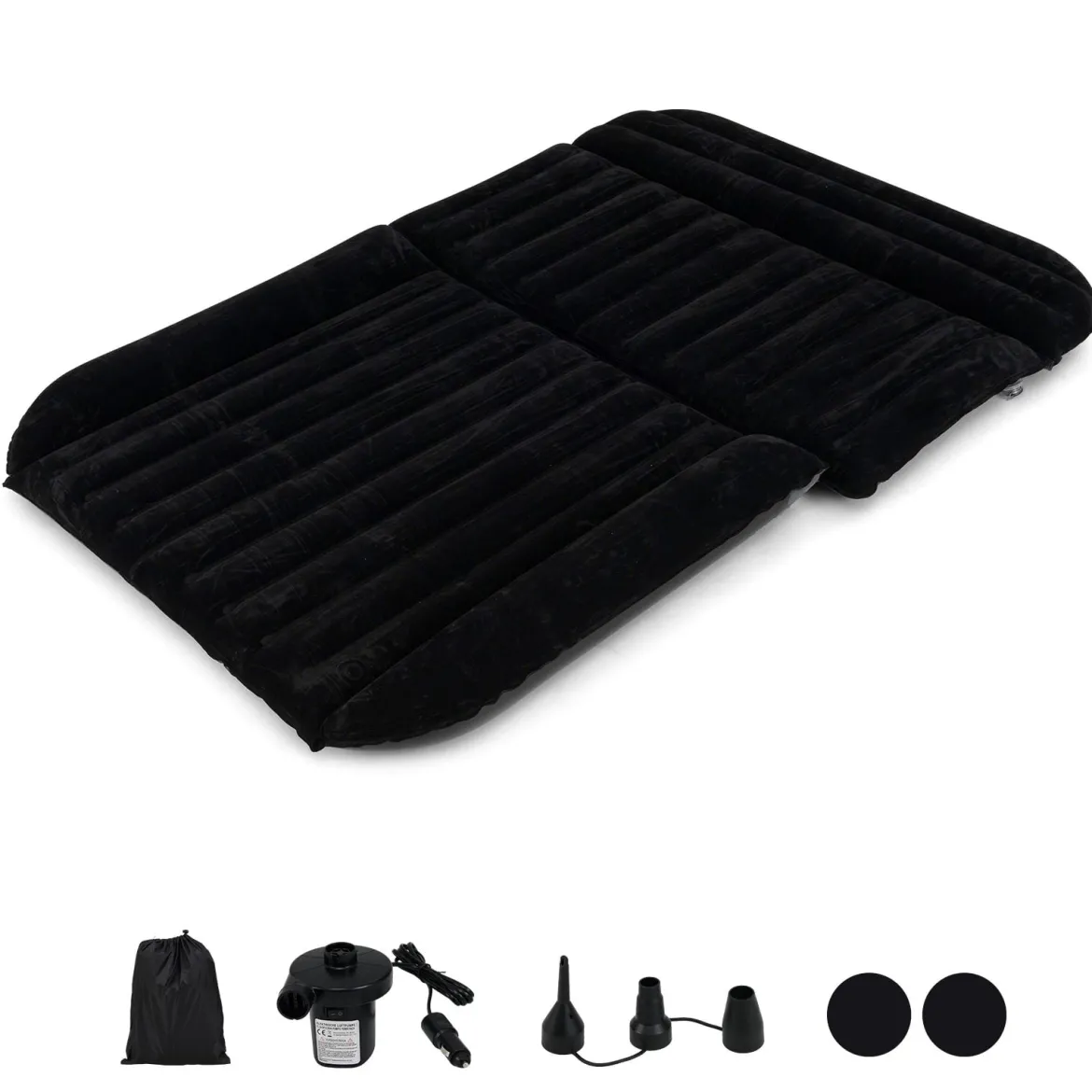 Auto Matratze 190 x 130 cm SUV Luftmatratze doppelseitig aufblasbares Luftbett mit Luftpumpe & Tragetasch Schwarz