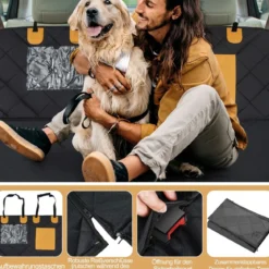 Auto Rückbank Hundedecke Wasserdichter & Kratzfester & Rutschfester 215 x 148 cm Schwarz