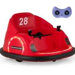 Autoscooter für Kinder elektrisches Bumper Car mit blinkenden LED-Lichtern Blau/Rot/Lil/Rosa