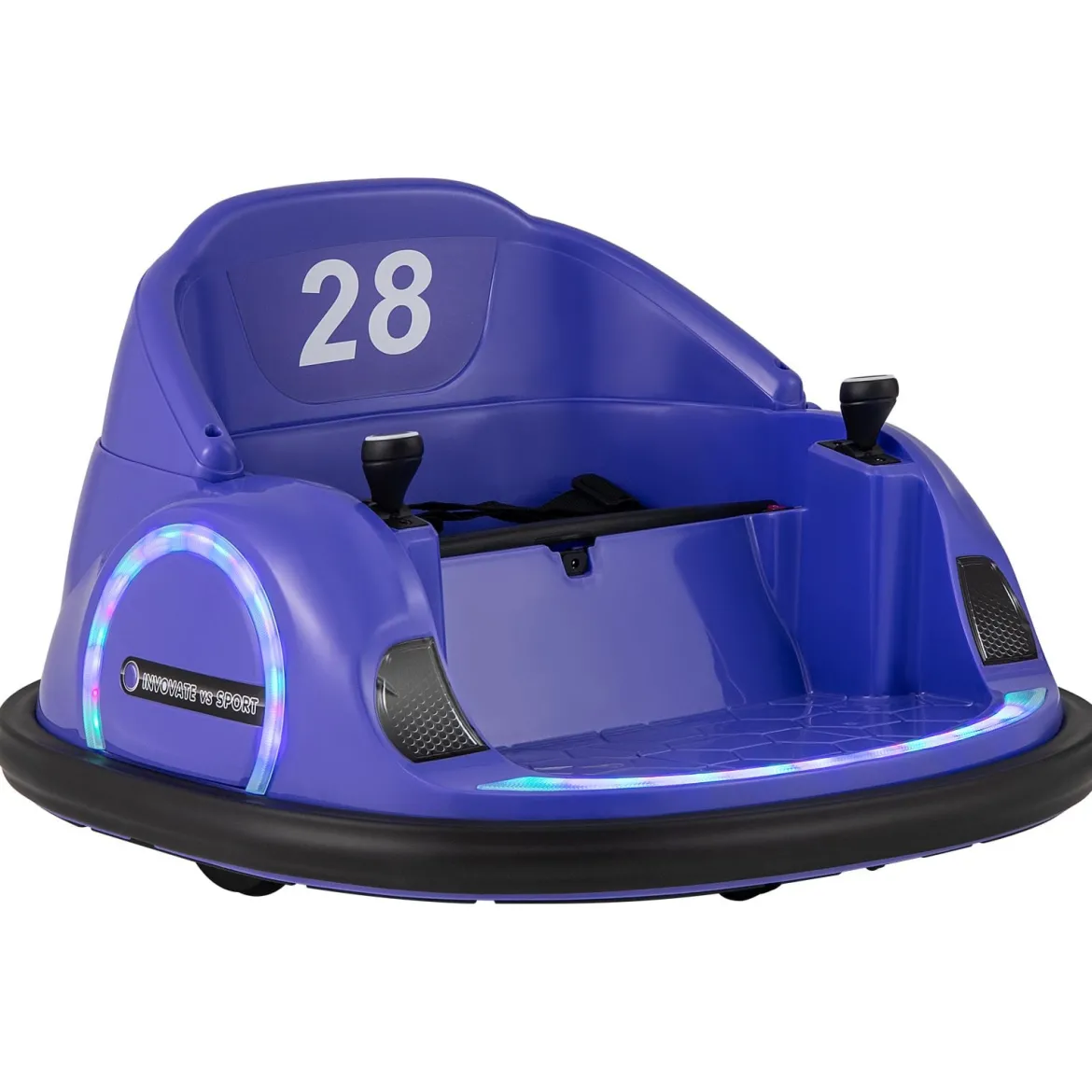 Autoscooter für Kinder elektrisches Bumper Car mit blinkenden LED-Lichtern Blau/Rot/Lil/Rosa