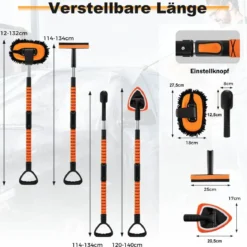 Autowaschbürste mit Teleskopgriff Kratzfreies Autowasch-Set mit D-Griff & Reifenbürsten
