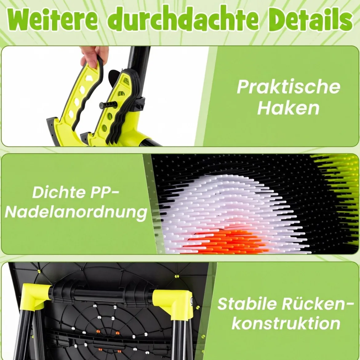 Axt Wurfspiel Set 4 in 1 Wurfäxte Spiel mit Bogen Zielscheibe 6 Pfeilen & 4 Äxten Grün