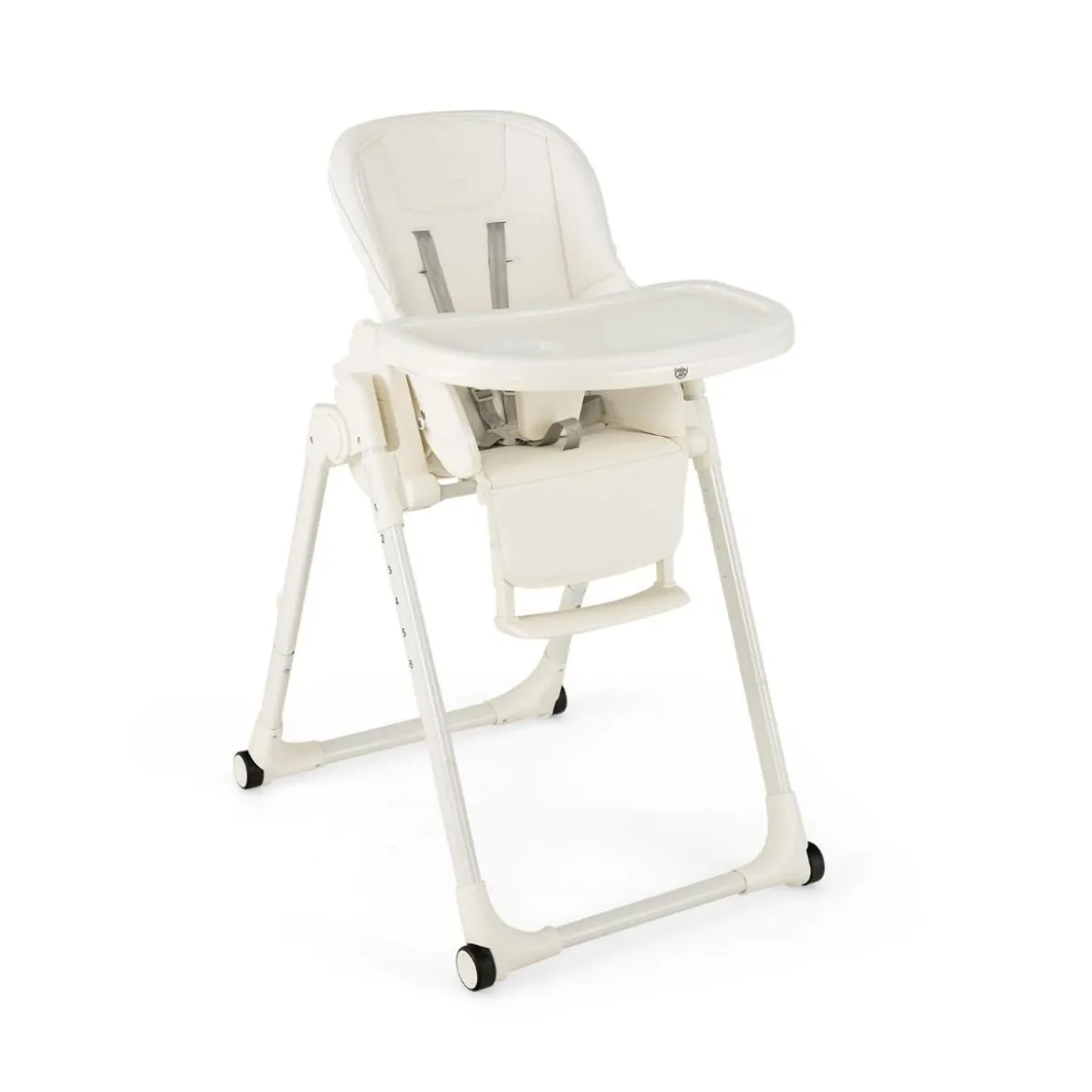 Babyhochstuhl Faltbarer Hochstuhl mit 6 Verstellbaren Höhen Esszimmerstuhl für Kleinkinder Beige