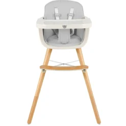 Babyhochstuhl Kinderhochstuhl Baby Treppenhochstuhl mit Einstellbares Esstischchen Grau