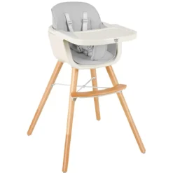 Babyhochstuhl Kinderhochstuhl Baby Treppenhochstuhl mit Einstellbares Esstischchen Grau