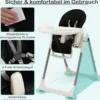 Babyhochstuhl Klappbar Hochstuhl Baby mit Liegefunktion 78 x 52,5 x 104 cm Schwarz
