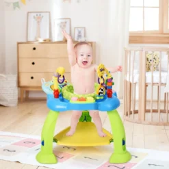 Baby Jumperoo mit 360°drehbarem Sitz & 3 verstellbaren Höhen Grün+Blau