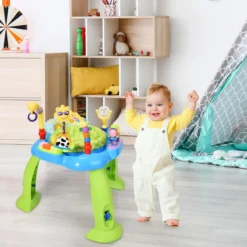 Baby Jumperoo mit 360°drehbarem Sitz & 3 verstellbaren Höhen Grün+Blau