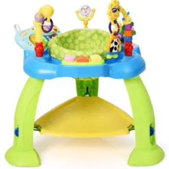 Baby Jumperoo mit 360°drehbarem Sitz & 3 verstellbaren Höhen Grün+Blau