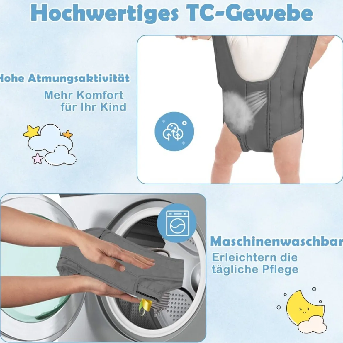 Baby Jumper Türhopser Babyschaukel Verstellbarer Baby-Hängeschaukelsitz Grau