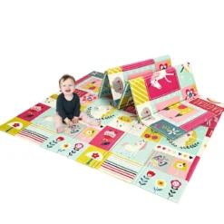 Baby Krabbeldecke Spielmatte faltbar Babymatte doppelseitig Spielteppich Rot