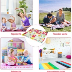Baby Krabbeldecke Spielmatte faltbar Babymatte doppelseitig Spielteppich Rot