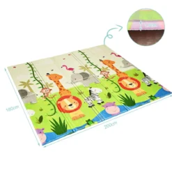 Baby Krabbeldecke Spielmatte faltbar Babymatte doppelseitig Spielteppich Grün