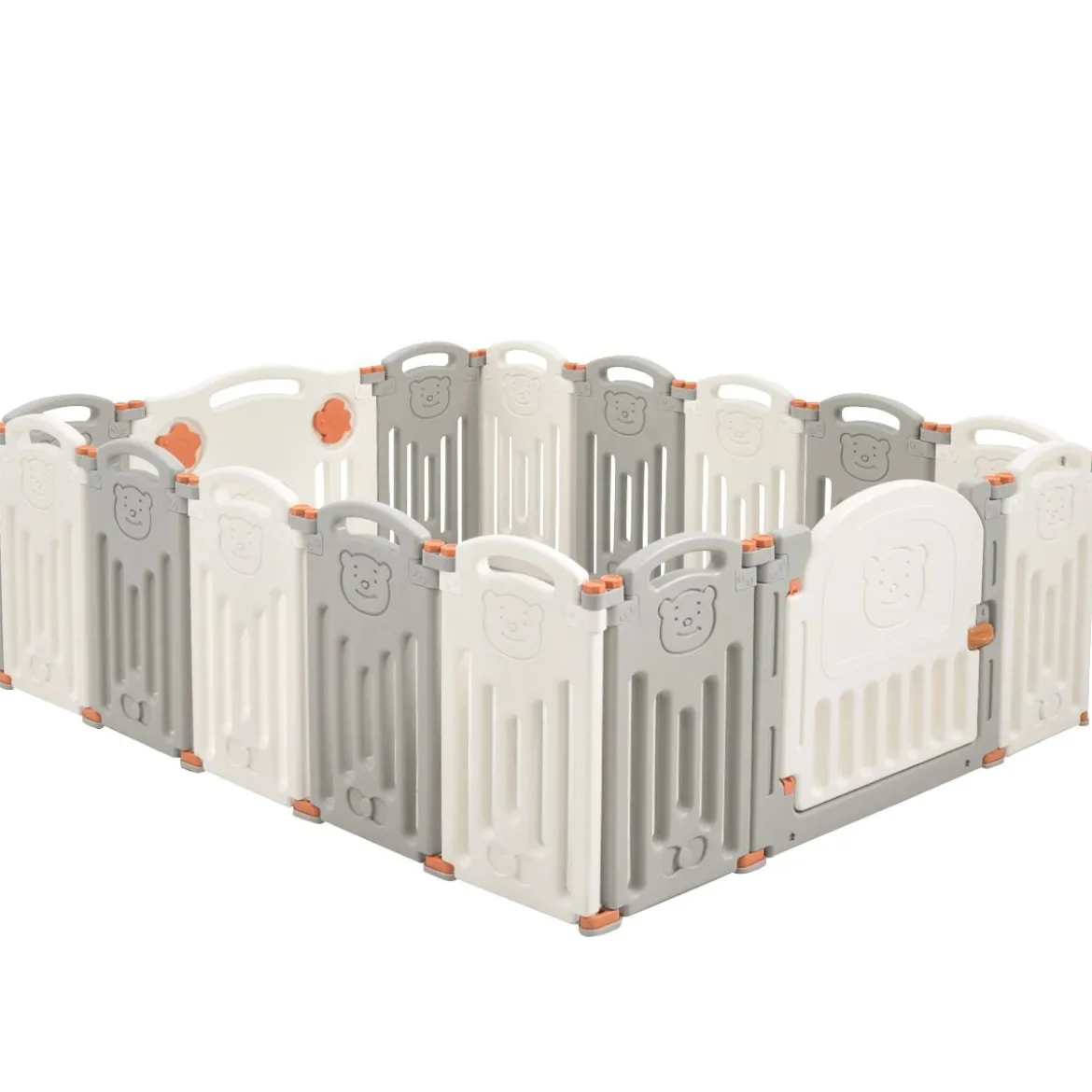 Baby Laufgitter 16 Paneele Laufstall Absperrgitter mit Tür