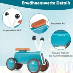 Baby-Laufrad für Kinder Sicheres Fahrspielzeug Lauflernhilfe 48 x 24,5 x 37 cm Blau