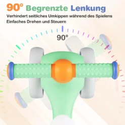 Baby Laufrad mit Verstellbarem Weichem Sitz & 4 Geräuschlose Räder ohne Pedale Grün
