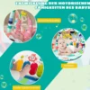 Babymatte Spieldecke mit Abnehmbarem Klavier Spielbogen Erlebnisdecke mit Licht Blau