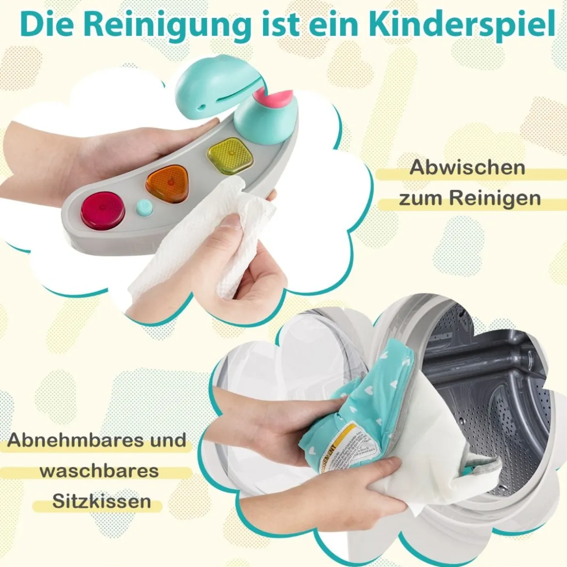 Baby Sky Jumperoo mit Verstellbaren Höhen & Spielzeuge & Spieluhr Lauflernhilfe