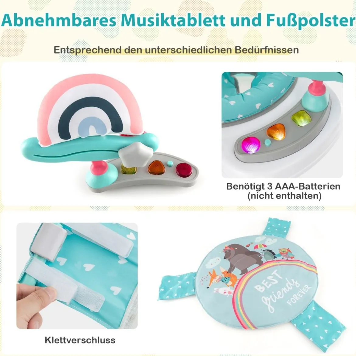 Baby Sky Jumperoo mit Verstellbaren Höhen & Spielzeuge & Spieluhr Lauflernhilfe