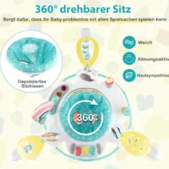 Baby Sky Jumperoo mit Verstellbaren Höhen & Spielzeuge & Spieluhr Lauflernhilfe