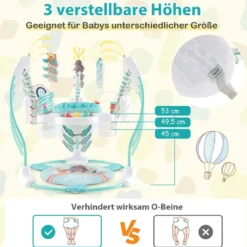 Baby Sky Jumperoo mit Verstellbaren Höhen & Spielzeuge & Spieluhr Lauflernhilfe