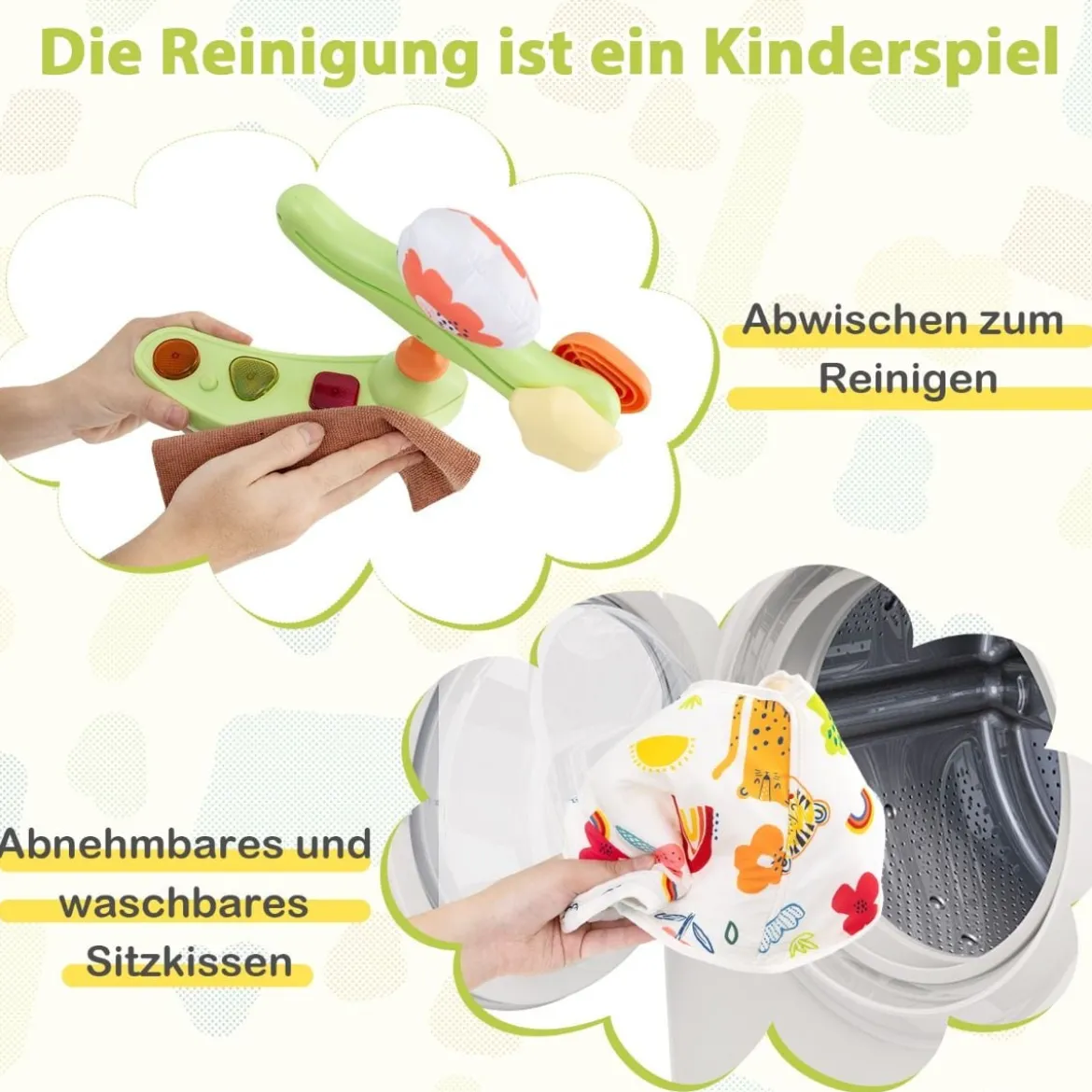 Baby Sky Jumperoo mit Verstellbaren Höhen & Spielzeuge & Spieluhr Lauflernhilfe