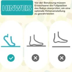 Baby Sky Jumperoo mit Verstellbaren Höhen & Spielzeuge & Spieluhr Lauflernhilfe