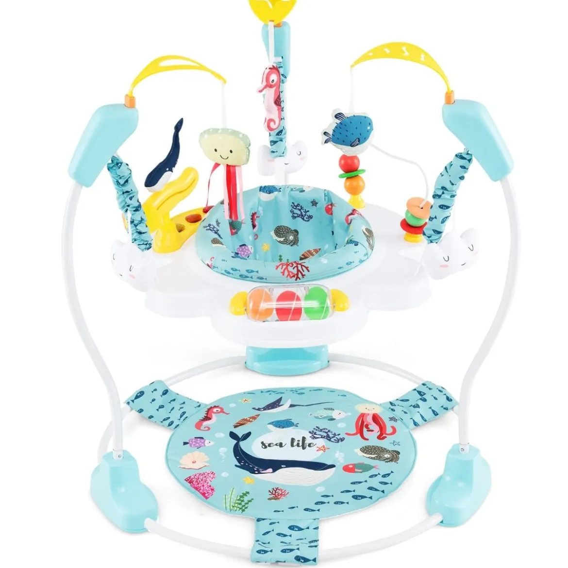 Baby Sky Jumperoo mit Verstellbaren Höhen & Spielzeuge & Spieluhr Lauflernhilfe