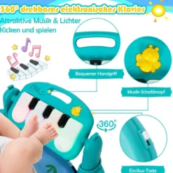 Baby-Spielmatte mit Musik & Lichtern für Neugeborene und Kleinkinder 78 x 60 x 42 cm Blau