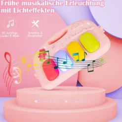Baby-Spielmatte Musikalisches Klavier mit Lichtern Spielmatte 86 x 86 x 47 cm Rosa