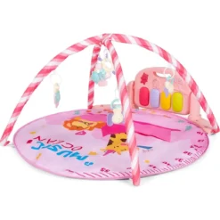 Baby-Spielmatte Musikalisches Klavier mit Lichtern Spielmatte 86 x 86 x 47 cm Rosa