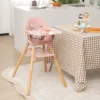 Babystuhl 6 in 1 Babyhochstuhl aus PP & Buchenholz 62 x 59 x 90 cm Rosa