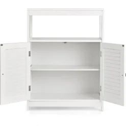 Badezimmer Bodenschrank Freistehender Aufbewahrungsschrank 60 x 30 x 80,5 cm Weiß