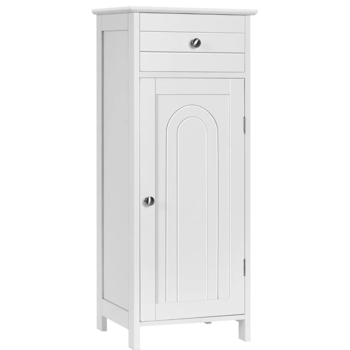 Badezimmer-Bodenschrank Freistehender Schrank mit Schublade Badschrank 35,6 x 30,5 x 88 cm Weiß