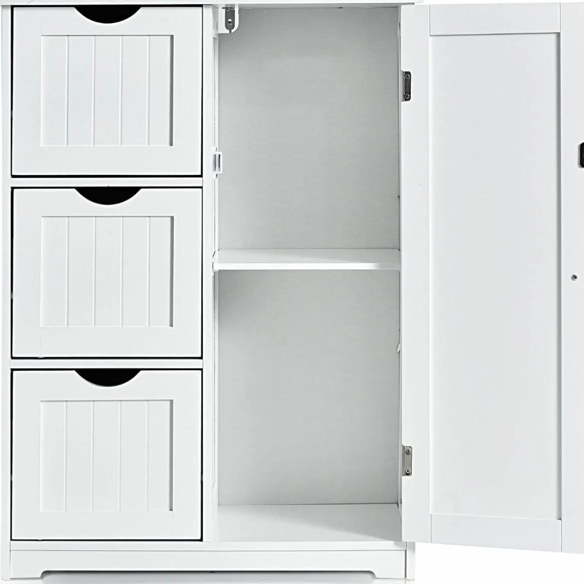 Badezimmerschrank Aufbewahrungsschrank mit 3 Schubladen 60 x 30 x 81 cm Schwarz/Grau/Weiß