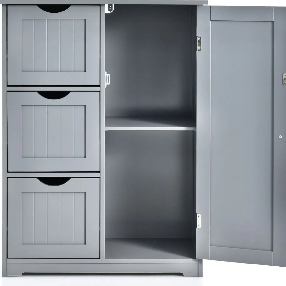 Badezimmerschrank Aufbewahrungsschrank mit 3 Schubladen 60 x 30 x 81 cm Schwarz/Grau/Weiß