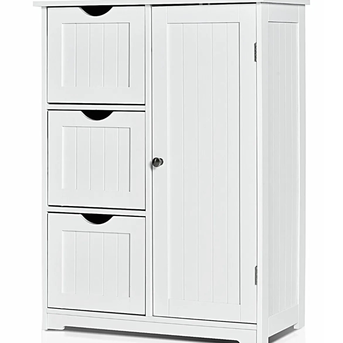 Badezimmerschrank Aufbewahrungsschrank mit 3 Schubladen 60 x 30 x 81 cm Schwarz/Grau/Weiß